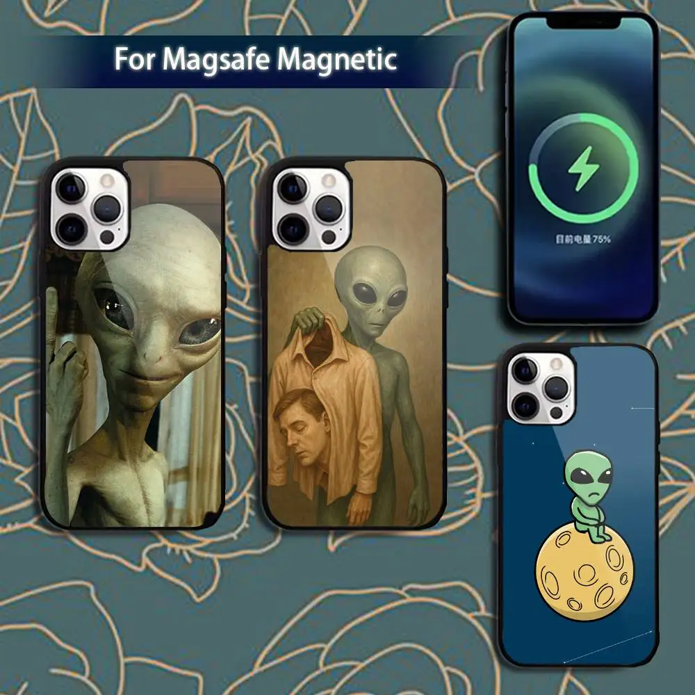 

Funny Space UFO Alien Thing Phone Case For iPhone 16,15,14,13,12,11,Pro,Max,Plus,Mini,Magsafe,Magnetic Wireless Charging Case