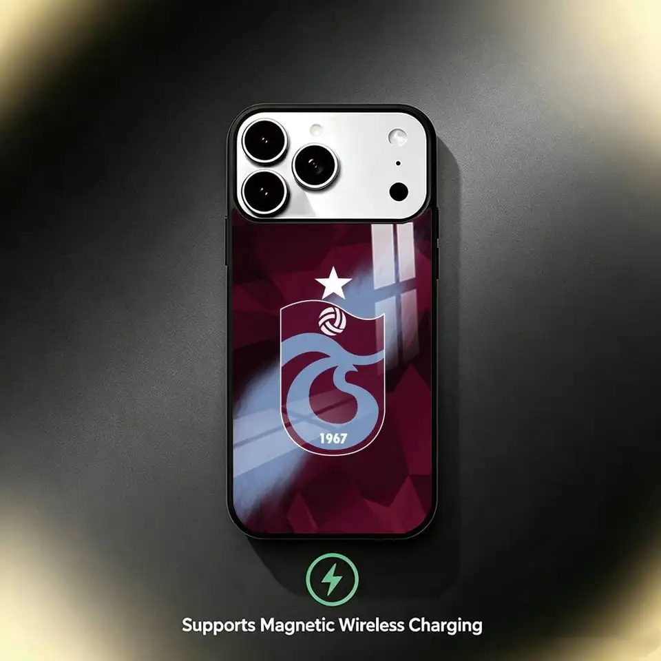 Funda con logo de Trabzonspor para iPhone 17,16,15,14,13,12,11 Plus,Pro con carga inalámbrica magnética 4