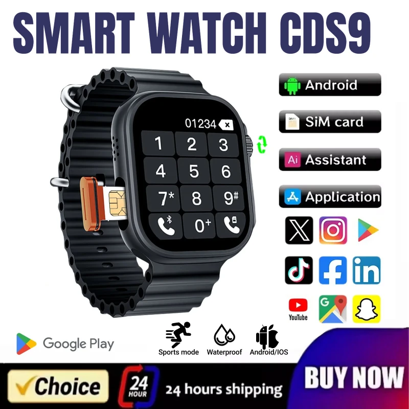 

CDS9 Smartwatch with Rotating Camera & 4G Calling, GPS Fitness Tracker for Men, Heart Rate Monitor, Waterproof Sports Watch