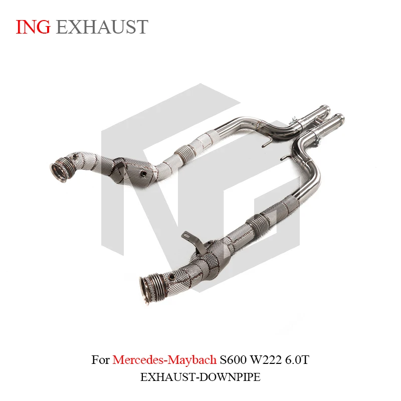 ING SS304 Downpipe for Mercedes Benz S63 S320 S400 S500 S600 w222 6.0T Catalytics Header Nozzle Engine Exhaust Performan System