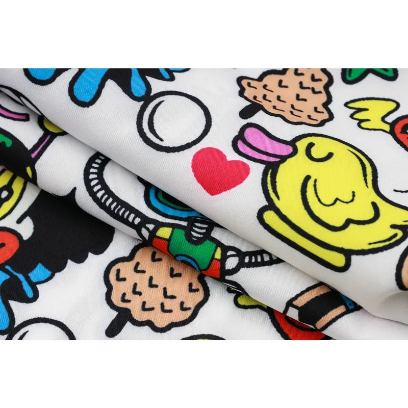 Streetwear Cartoon Kids Doodle Print Fashion Beach Shirt Casual Summer Women Hawaiian Shirt Hip Hop Short Sleeve Tops