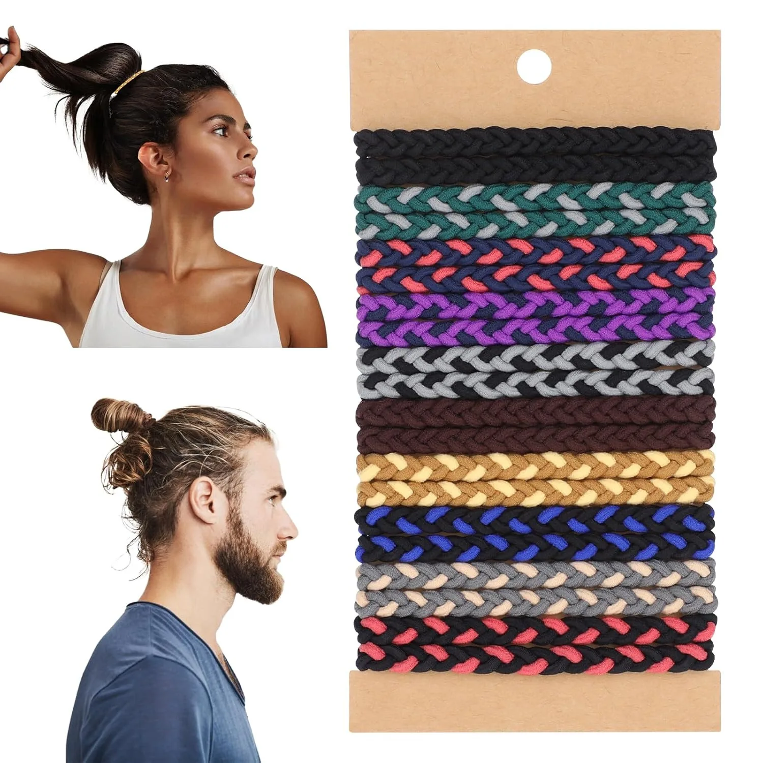 10pcs Boho Hair Ties Bracelets No-Damage Hair Elastics Band Ponytail Holders for Girls Women Man Thick/Thin Accessories Gift