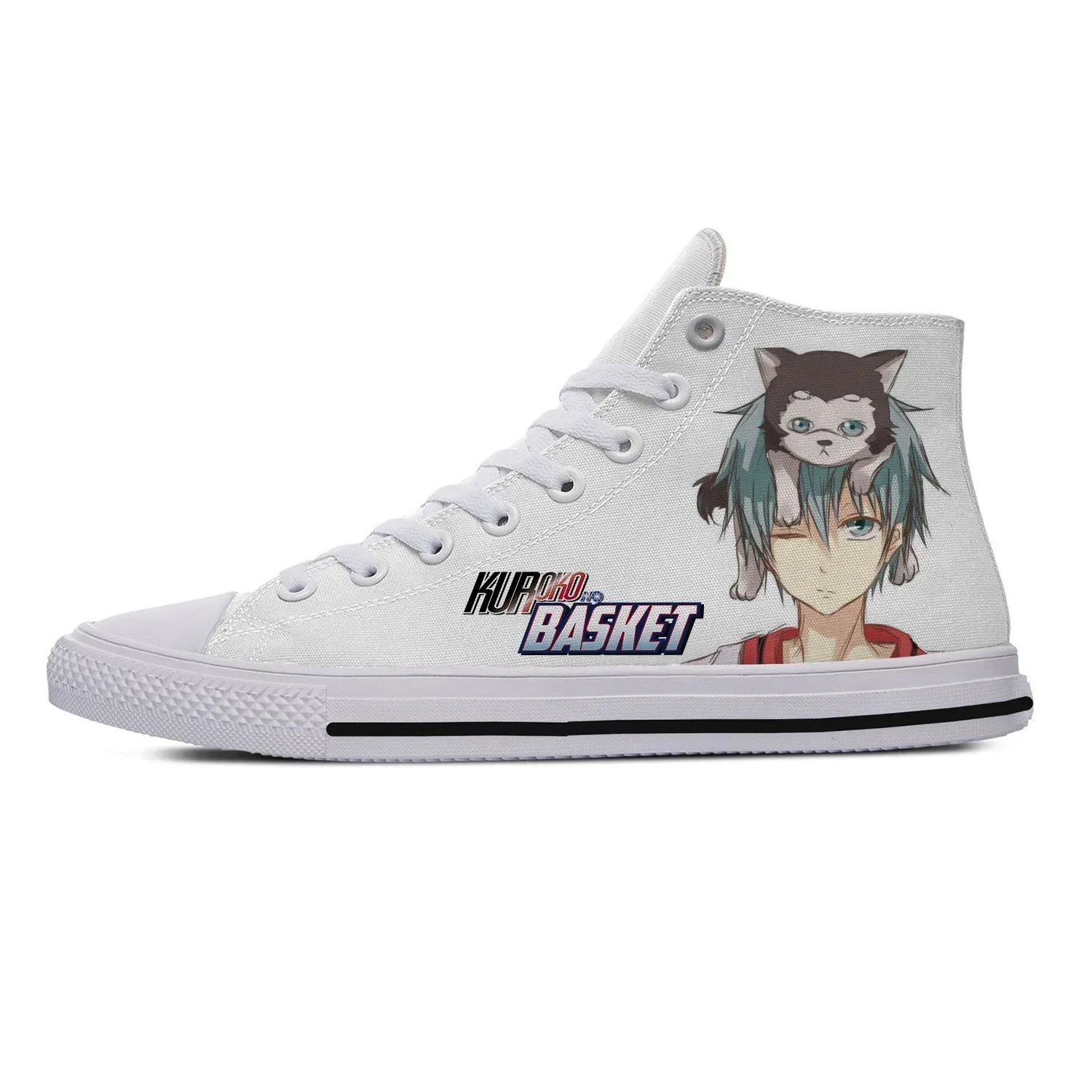 

Популярные аниме-кроссовки Kuroko no Basket, высокие кроссовки для мужчин, женщин и подростков, повседневная обувь, кроссовки из ткани, легкая обувь с 3D-принтом
