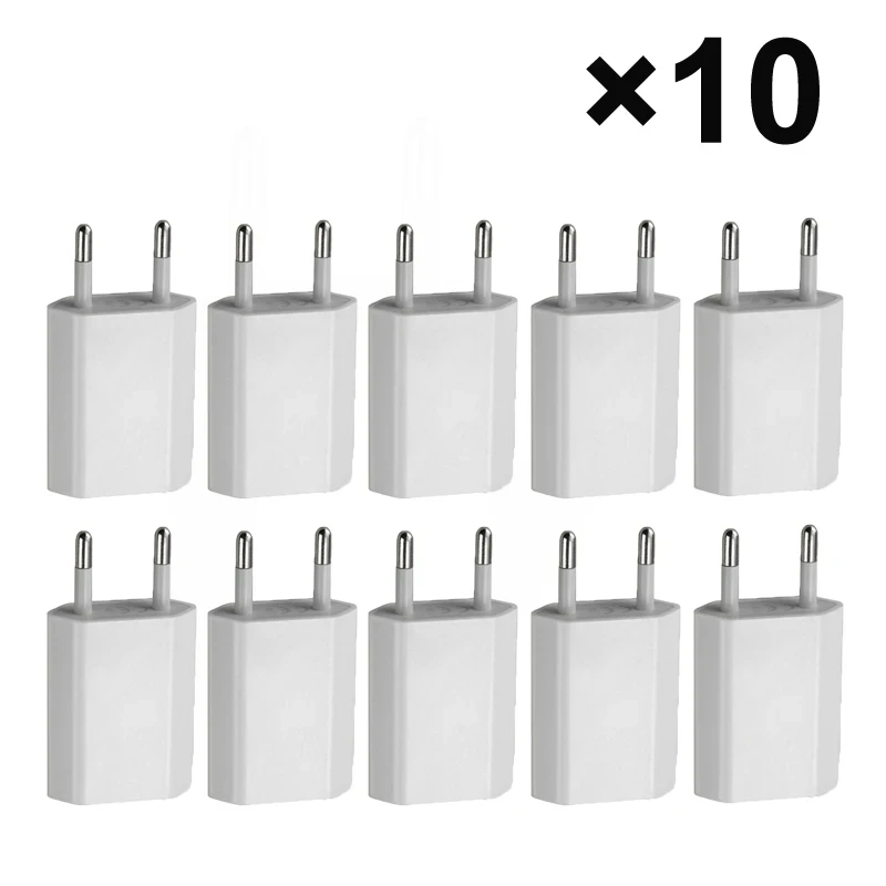 10pcs/lot EU Plug 5V 1A AC USB Charger Wall Power Adapter for Samsung for iphone HTC Huawei Xiaomi Mobile Phone charger