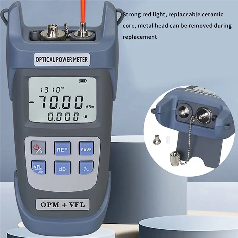 ABYA  -G710B Optical Power Meter(OPM -70 -+10DBm) with Visual Fault Locator Optical Fiber Tester 10Km VFL 10MW