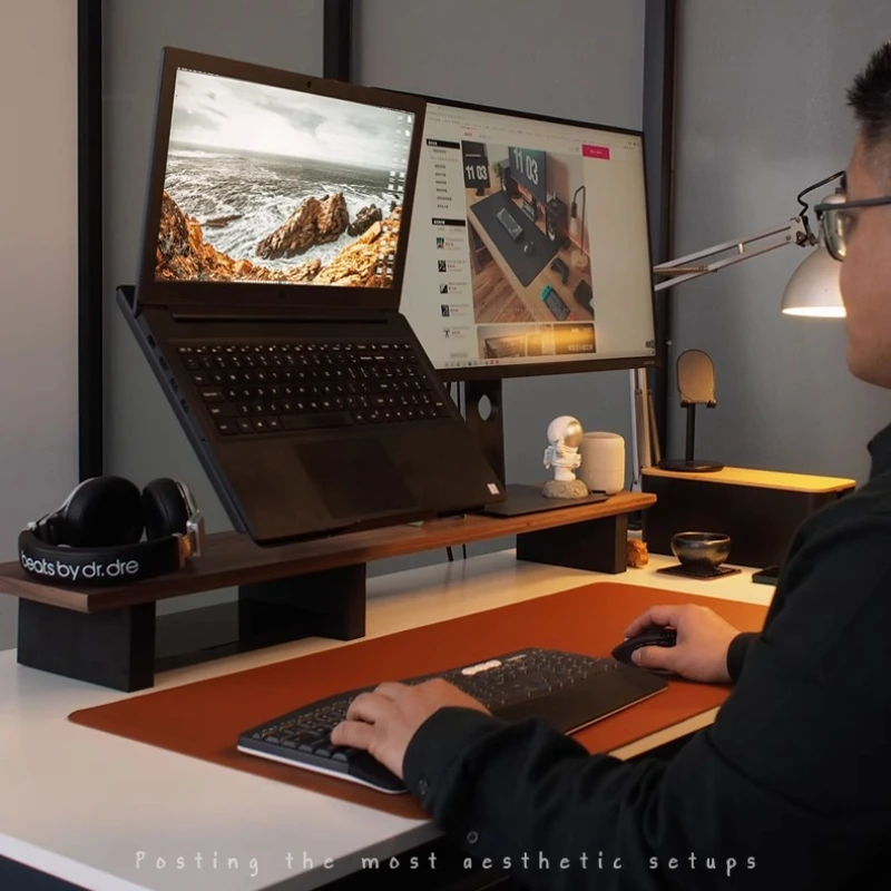 

Laptop Stand for Desk Adjustable Computer Riser Holder Ergonomic Ventilated Floating Shelf Notebook Holder for Workspace