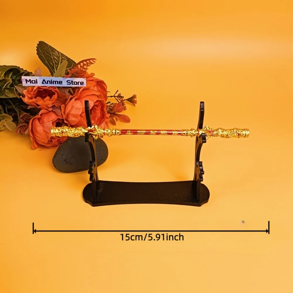 15 cm zwarte mythe Katana Sun Wukong gouden hoepel echte Japanse zwaard spel wapen fotografie rekwisieten geïnspireerd personeel legering speelgoed cadeau