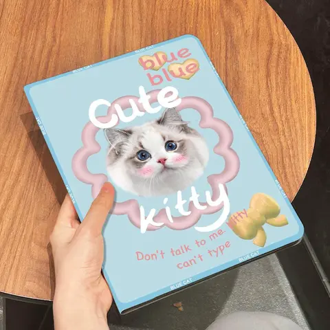 귀여운 새끼 고양이 회전 스탠드 태블릿 커버 IPad 10th Air 5 Air 4 10.9 미니 6 케이스 7 8 9th 10.2 Funda IPad Pro 11 12.9 인치 케이스 Best5