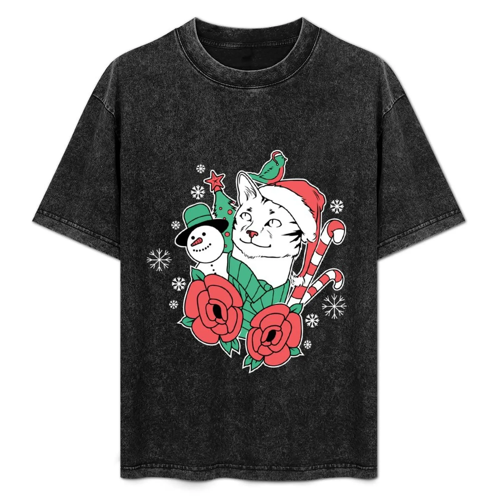

Christmas cat T-Shirt vintage luxury designer anime luxury clothes men