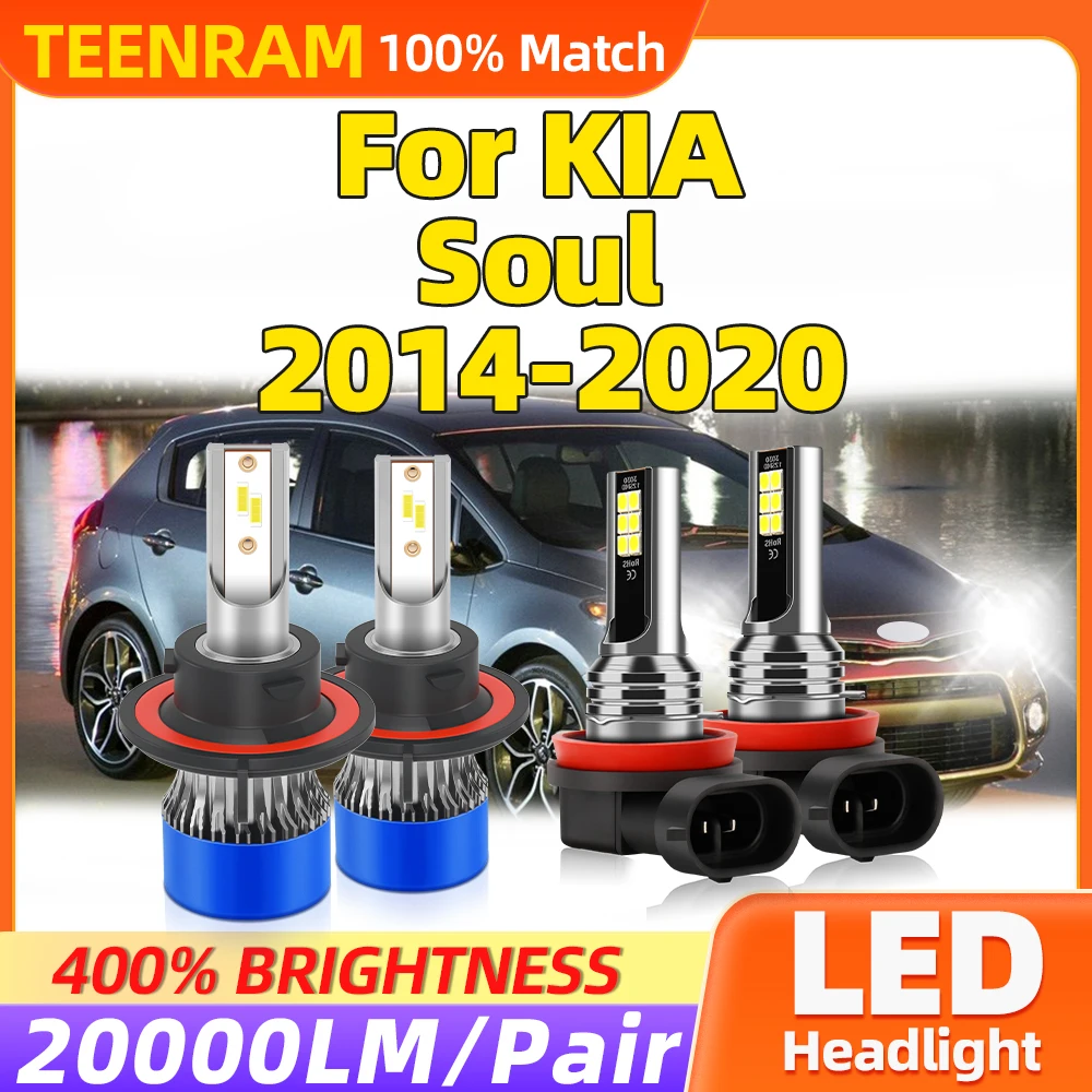 

LED Headlight Bulbs 240W 40000LM Super Bright Car Lamps 6000K 12V Fog Lights For KIA Soul 2014 2015 2016 2017 2018 2019 2020