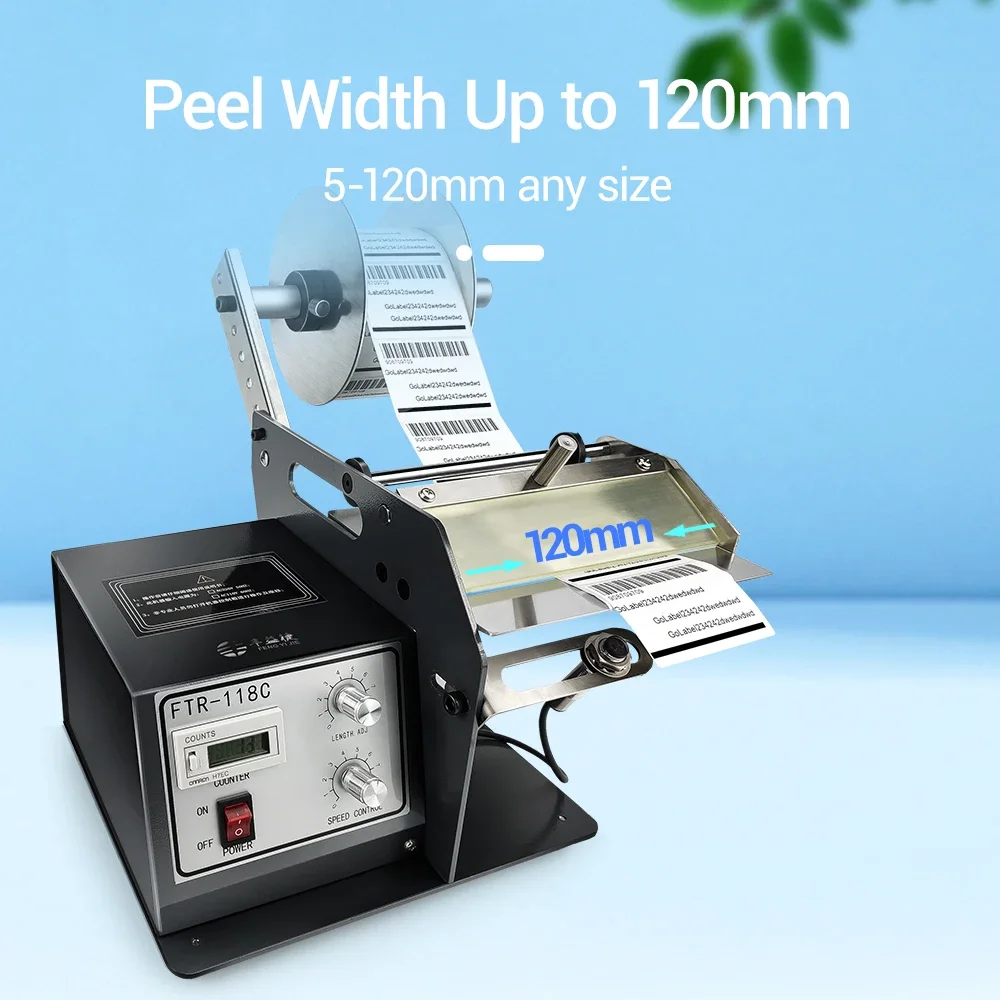 FengYiJie 118c 5-120m Automatic Electric Label Dispenser Label Applicator Sticker Separating Digital Label Stripping Machine