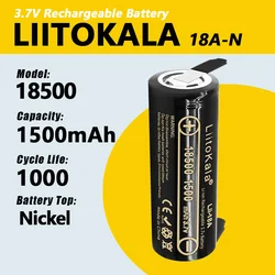 1-40pcs LiitoKala 18A-N 18500 1500mAh 3.7 V rechargeable battery Recarregavel lithium ion battery for flashlight+DIY Nickel