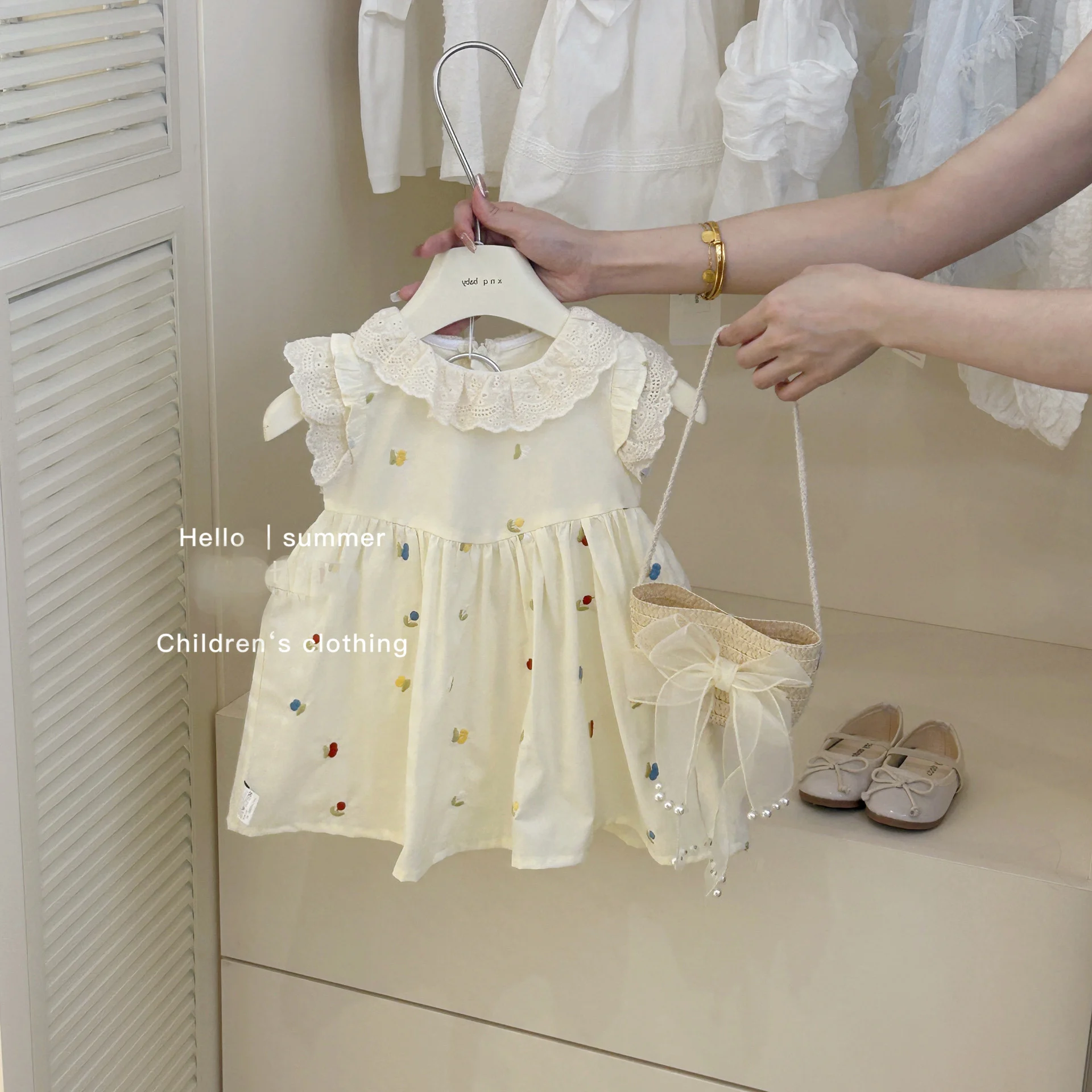 Baby Girl Dress Summer Flower Embroidery Lace Girl Dress Cute Girl Dress Princess Dress