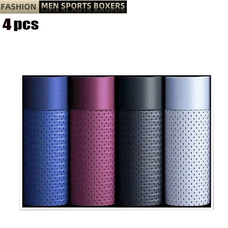 4pcs Men's Underwear Ice Silk Thin Seamless Panties Mesh Boxershorts Panties Summer Sexy Breathable Underpants Cheapest