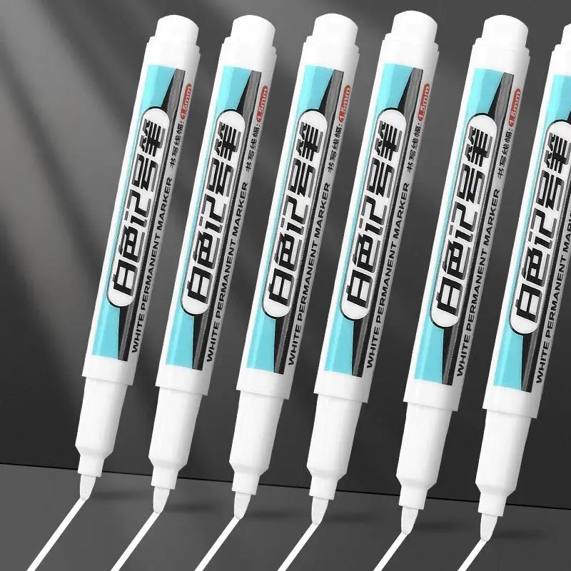 

1PC 0.7/1.0/2.5mm White waterproof marker long tip big head tire graffiti pen art line pen thickened acrylic marker
