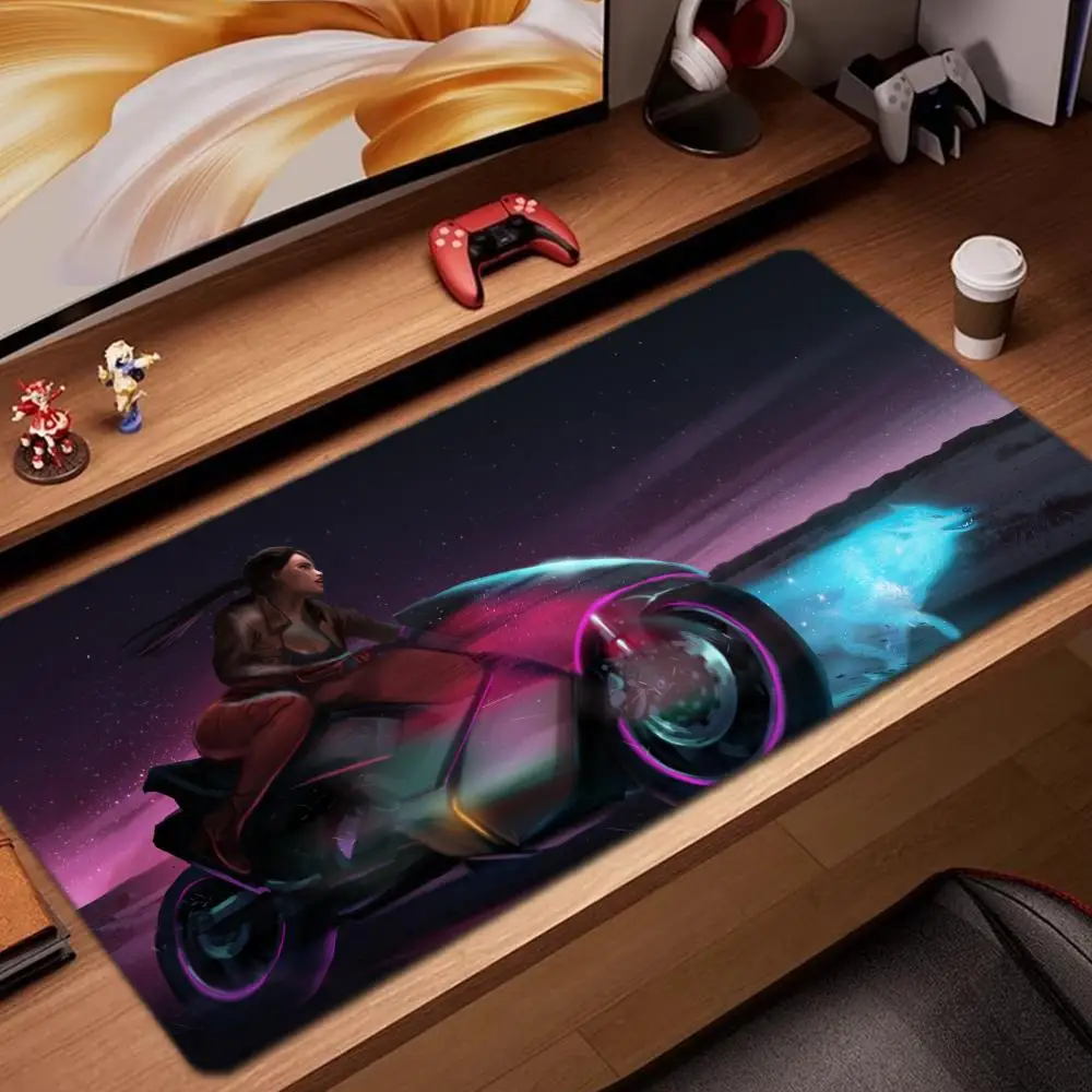

Sci fi motorcycle Mouse Pad Game Accessories keyboard pad XXL large locking edge 900X400 mm table mat Gaming mousepad