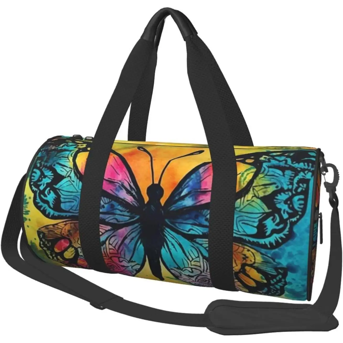 

Butterfly Tie Dye Travel Duffle Bag Carry On Weekender Overnight Bag Sport Gym Bag for Women Men Foldable Travel Duffle