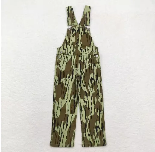 

Baby Boy Girl Denim Overalls Pocket Bottom Kids Camo Clothing Children Toddler Flared Ripped Pants One Piece Jeans
