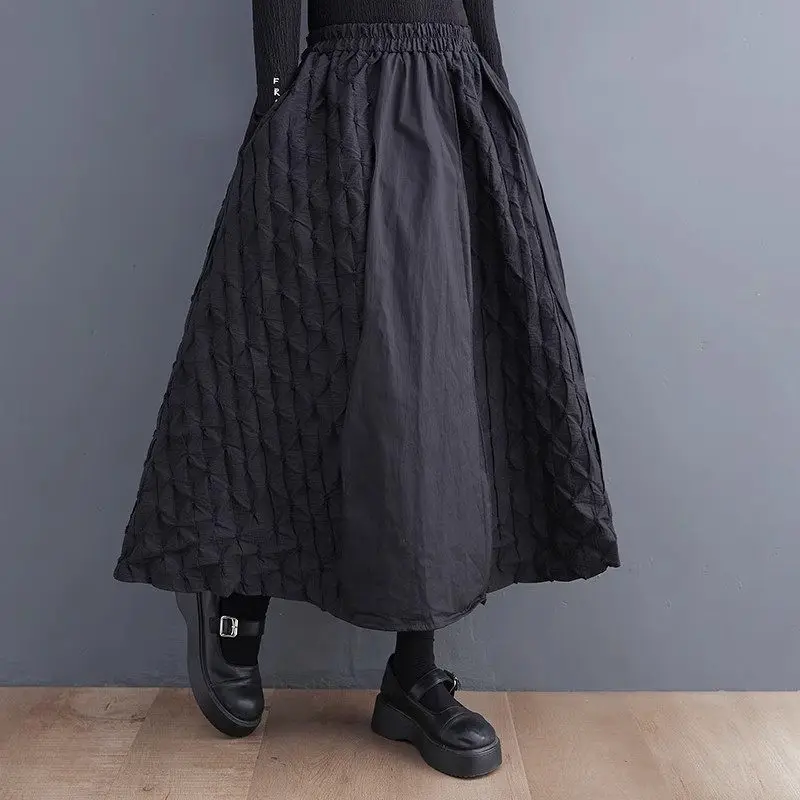 2025 Women's Irregular Mid Length Personalized Design Versatile Temperament Large Size Autumn Skirt Z2704