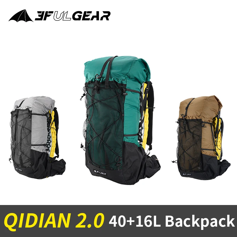 

3F UL GEAR QIDIAN 40+16L Backpack 2.0 Ultralight Large Capacity Outdoor Camping Hiking Climbing Bag Nylon Waterproof Lightweight