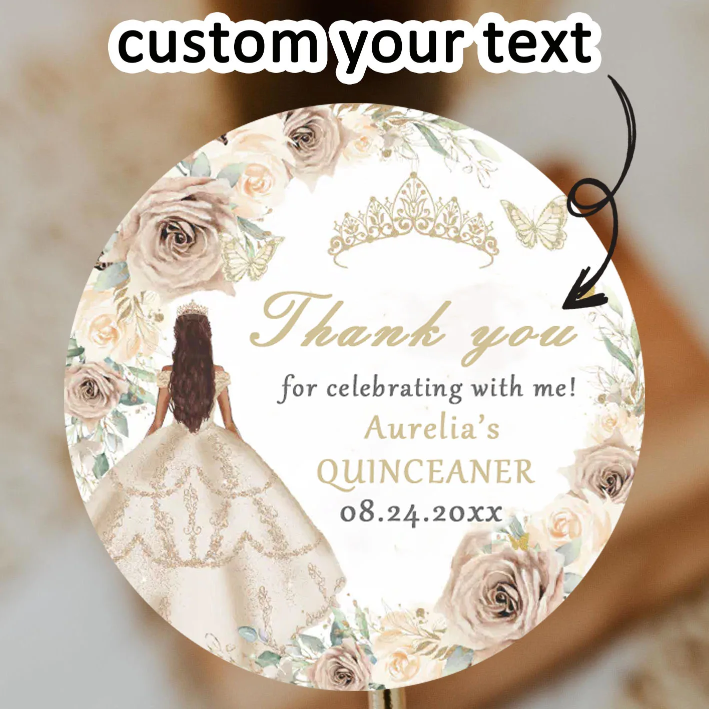 

90pcs customized personalized name and birthday stickers (for weddings, baptisms, party invitations)