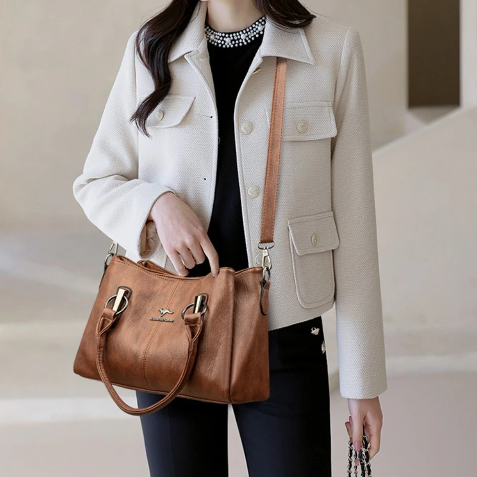 Genuine Genuine High Quality Handbags Designer Soft Leather Shoulder Crossbody Bags for Women Fashion Luxury Female Tote Bag Sac