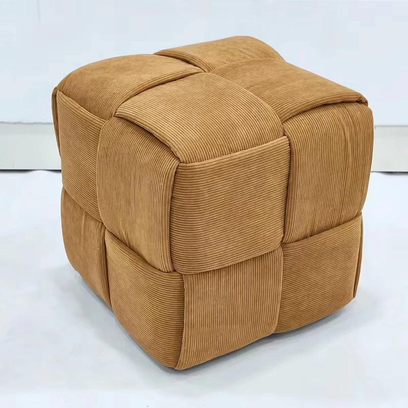 Square Wood Ottoman Stool Living Room Sofa Entrance Shoe Changing Stool Coffee Table Footstool Home