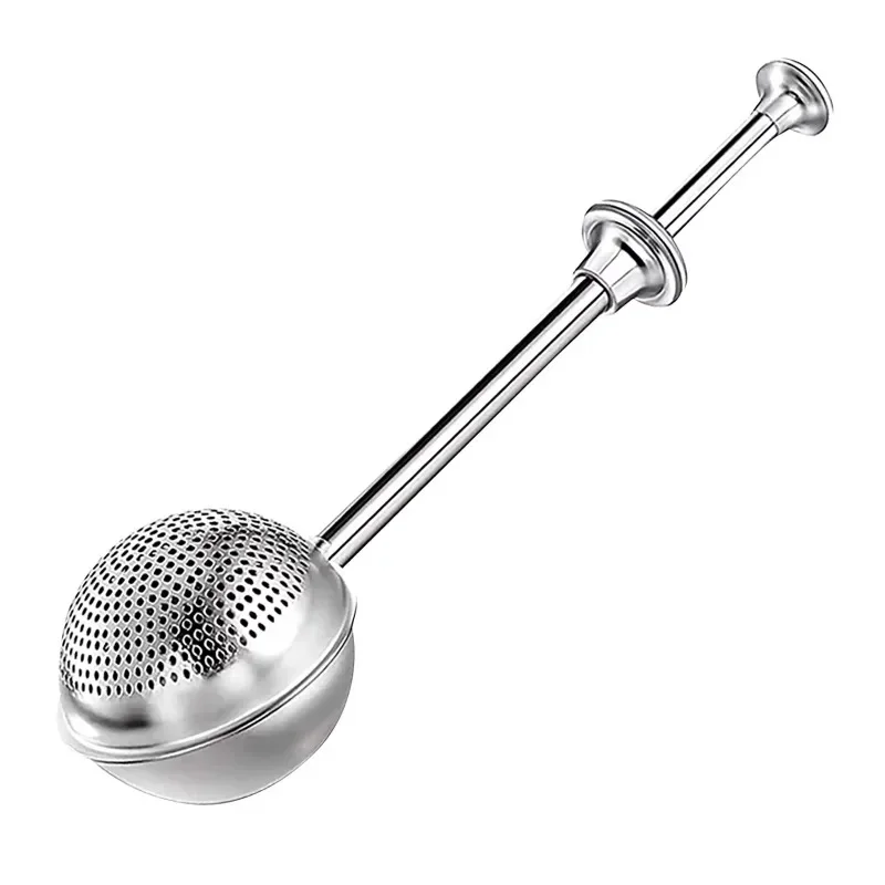 1PC Theezeefje poeder Shaker Bal Intrekbare Half Drain Sugar Duster Meel Suikerzeef bakaccessoires