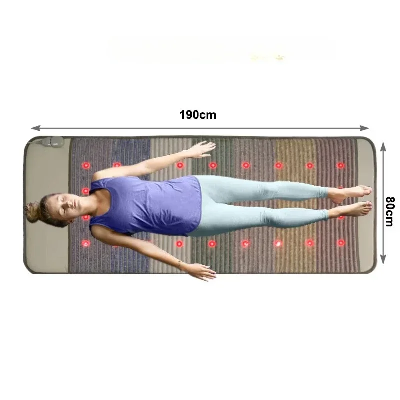 190*80cm Multifunctional Far Infrared Rainbow Crystal Jade Mat With PEMF and Photon Therapy - Pain Relief Relaxation and Healing