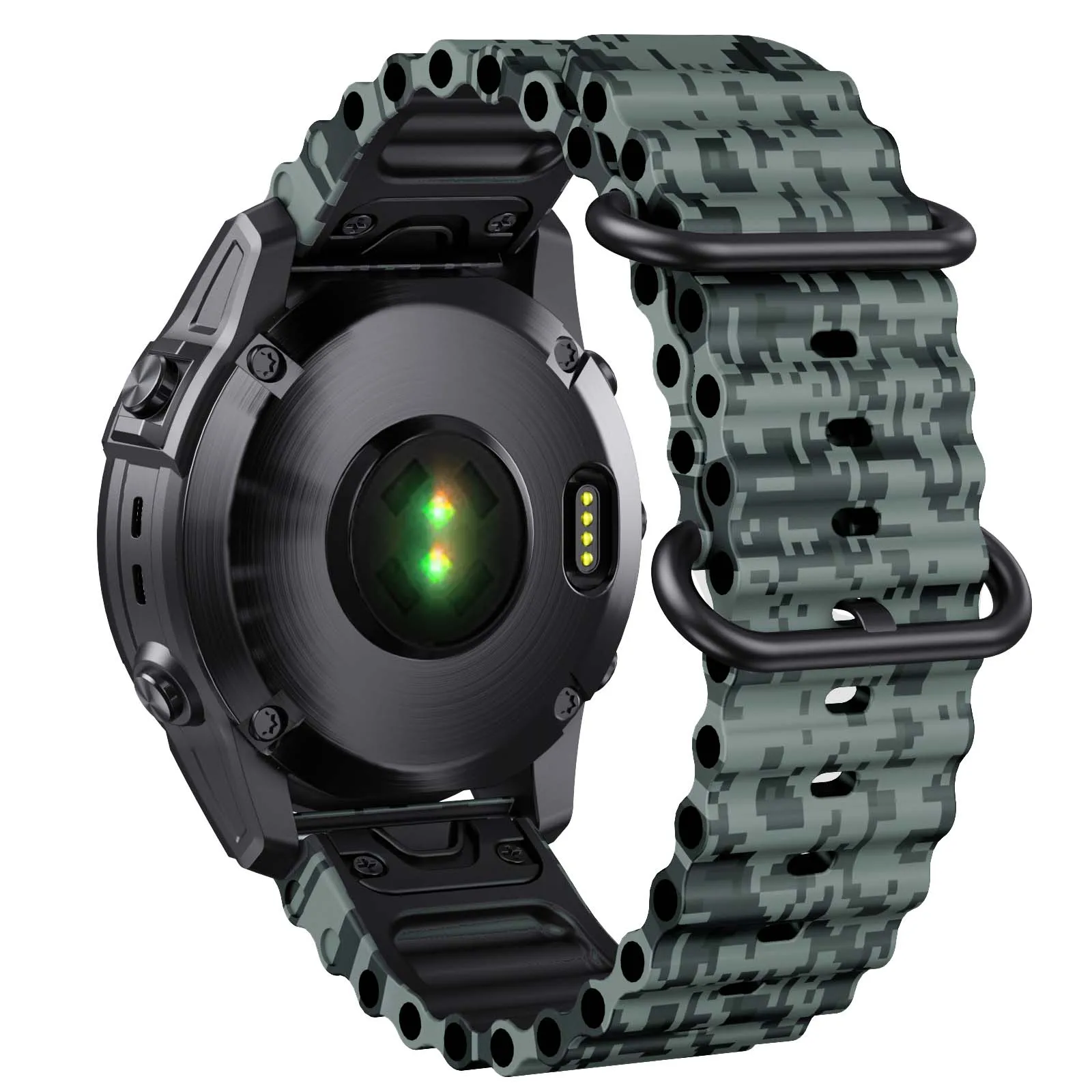 Cinturino Sportivo 26mm In Silicone Per Garmin Fenix 8 51mm, 7X, 6X, Tactix 7, Epix Pro – Traspirante, Ricambio Giallo, Con Sgancio Rapido - 4