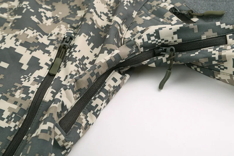 Camo Softshell-Jacke für Herren, wasserdicht, winddicht, Arbeitsanzug, Winter, Jagd, Wandern, taktischer Parka – Detail 20