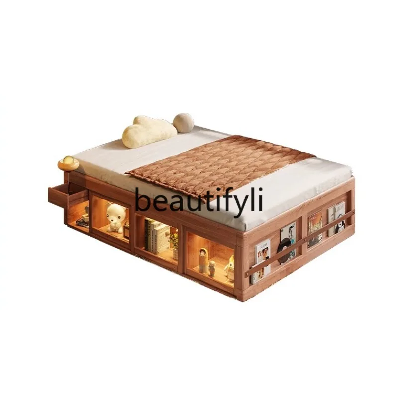 

Children's bed with storage space Children's storage bed, all solid wood small apartment, single 1.5 meters