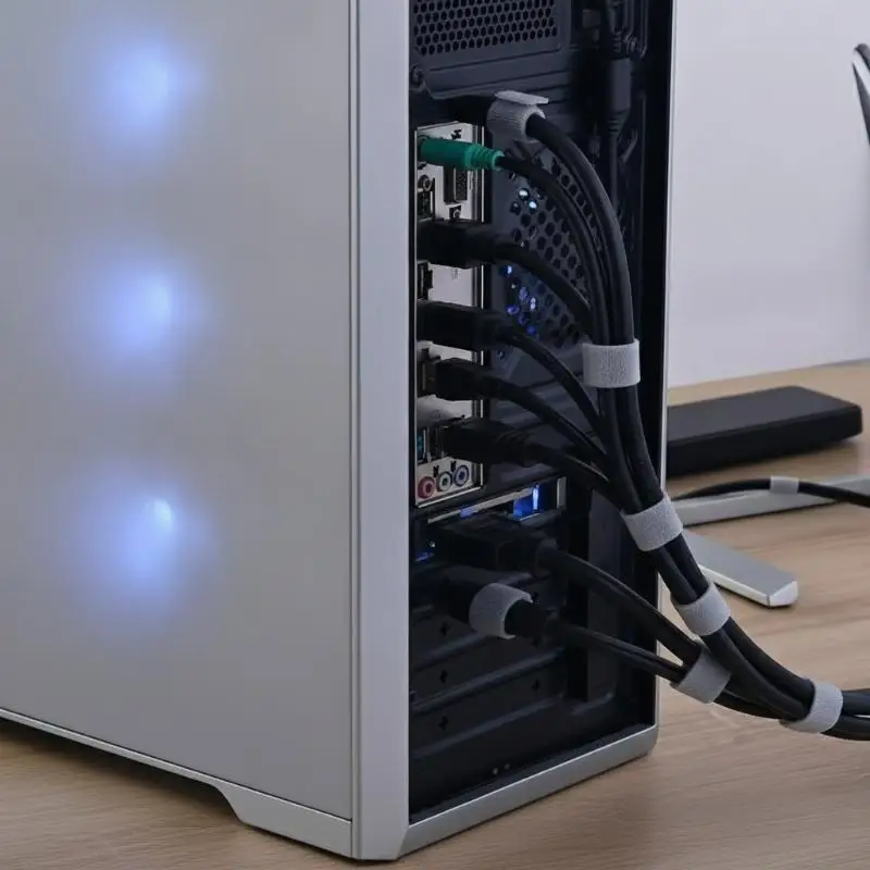 exquisiteCuttable Hook Loop Cable Organizer Tape Strong Adhesive Reusable Cable Management Straps for Home Office Electronics