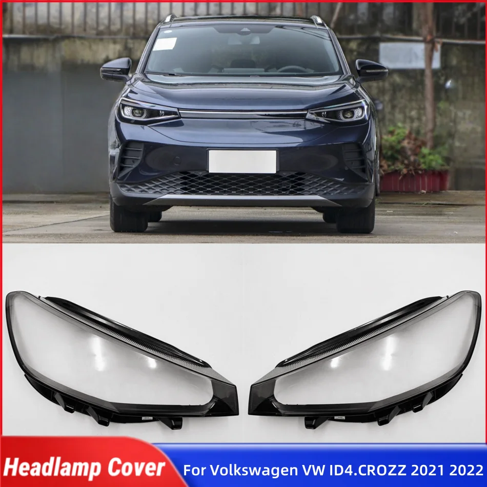

For Volkswagen VW ID4.CROZZ 2021 2022 Accessories Lampshades Lamp Headlight Cap Car Front Headlight Lens Cover Lights Shell