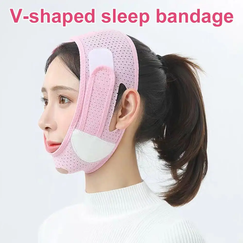 Reductor de papada, Correa adelgazante facial, Eliminador de mascarilla en forma de V, Cinta, Cinturón para mujer, Mascarilla facial antiarrugas, Efecto lifting