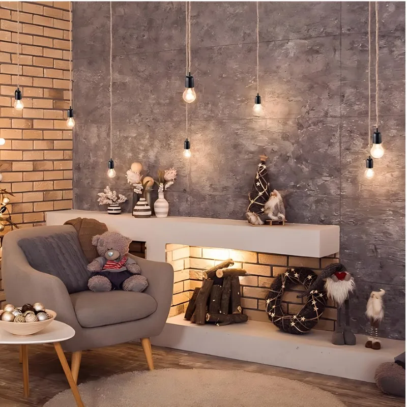 Rattan Hemp Rope Pendant Light Hand Woven Vintage Single Double Head Hanging Lamp for Living Room Bar
