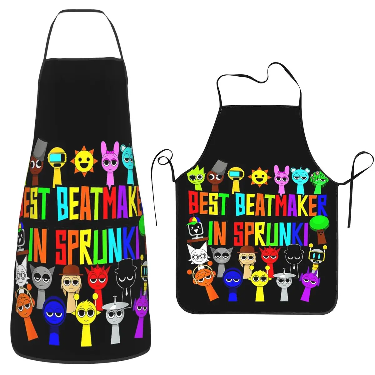 All My Sprunki Game Toys Character Apron Chef Cooking Tablier Waterproof Bib Kitchen Cleaning Pinafore for Women Men Gardening
