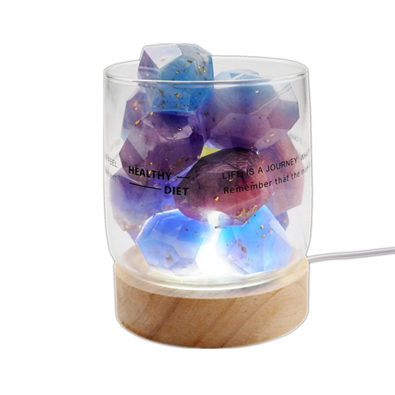 Crystal Epoxy Resin Mold Irregular Geometric Faceted Gemstone Crystal Spar Ore Night Light Mirror Silicone Mold