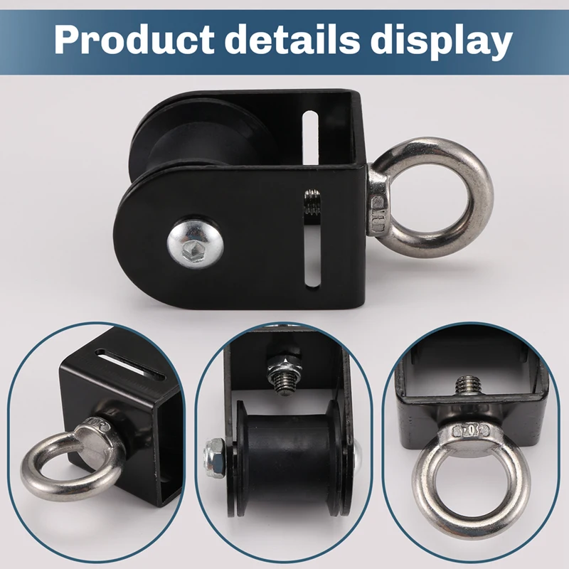 Lifting Rope Pulley Bearing Block Pulley Wheel Portable Heavy Duty Mute Roller DIY Gym Exercise Equipment
