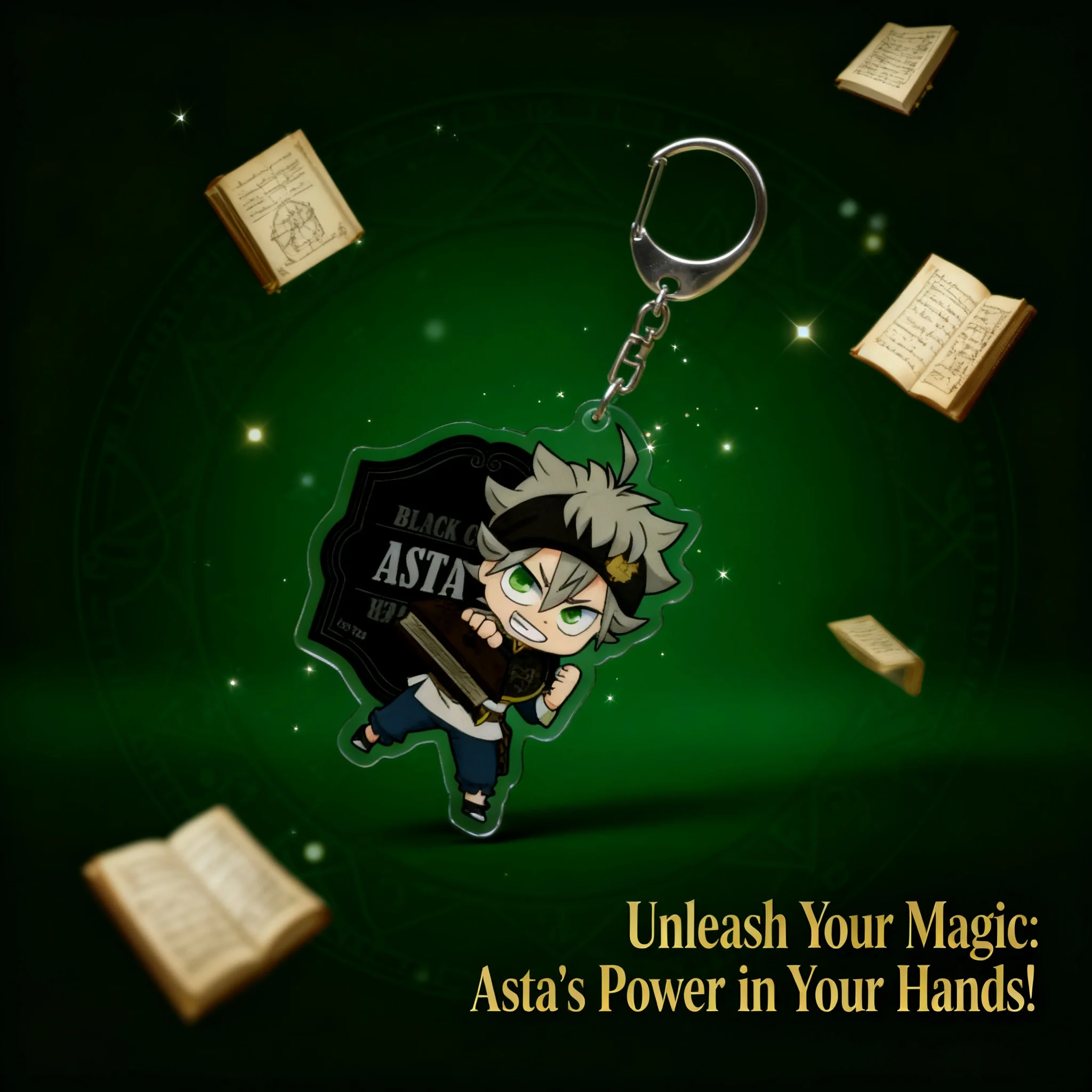 

Акриловый брелок-подвеска по аниме Black Clover, креативный аксессуар, подставка для ключей, комикс-башня