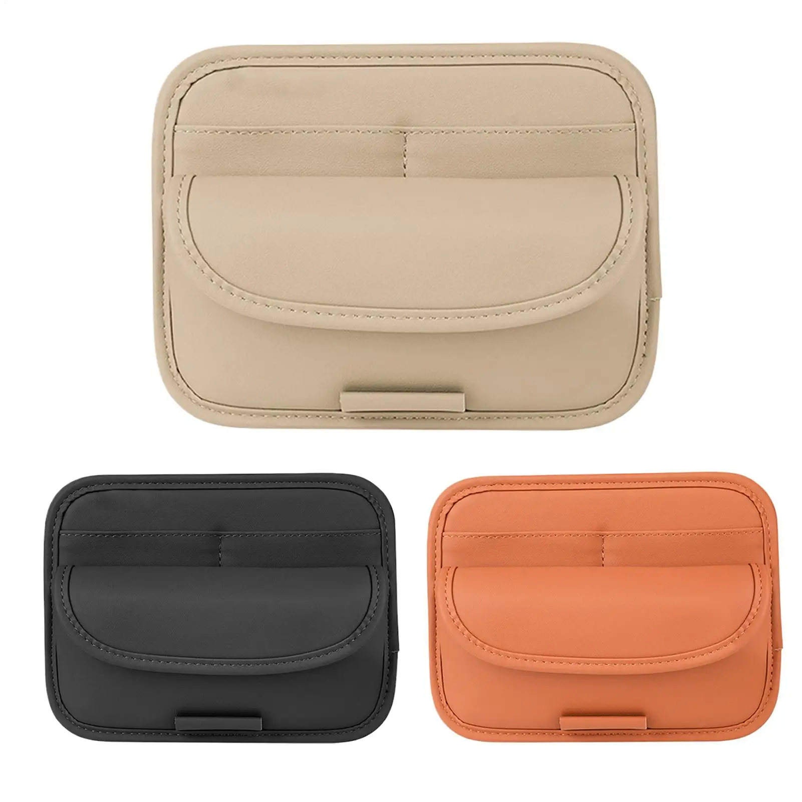 Car Sun Visor Organizer Multifunctional Glasses PU Leather Pouch Card Clip Sunglasses Ticket Storage Box Interior Accessories