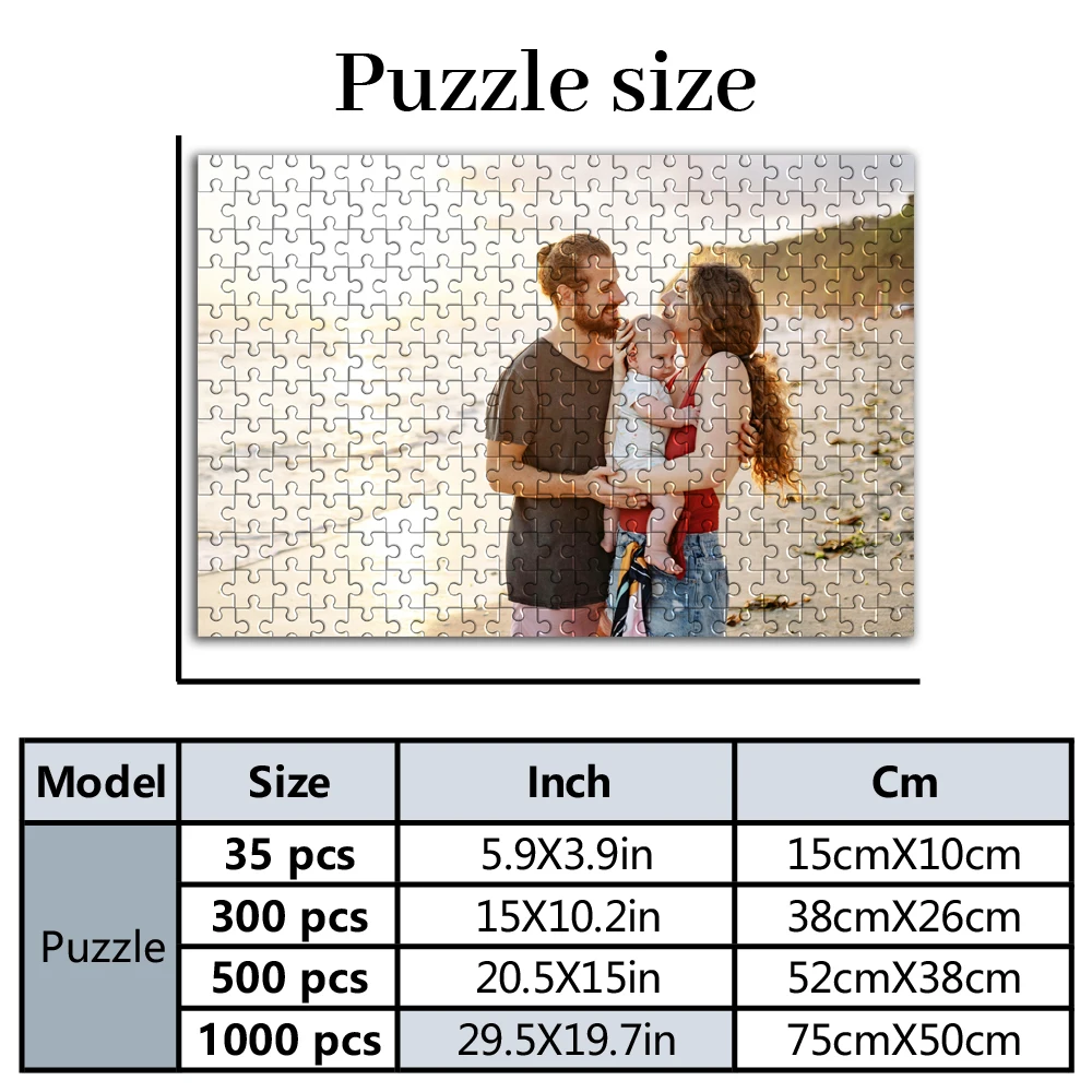 35/300/500pcs  home Custom Photo Custom DIY Personalised Photo Portrait Puzzles Personalized Poster For Kids Toy Baby Gift