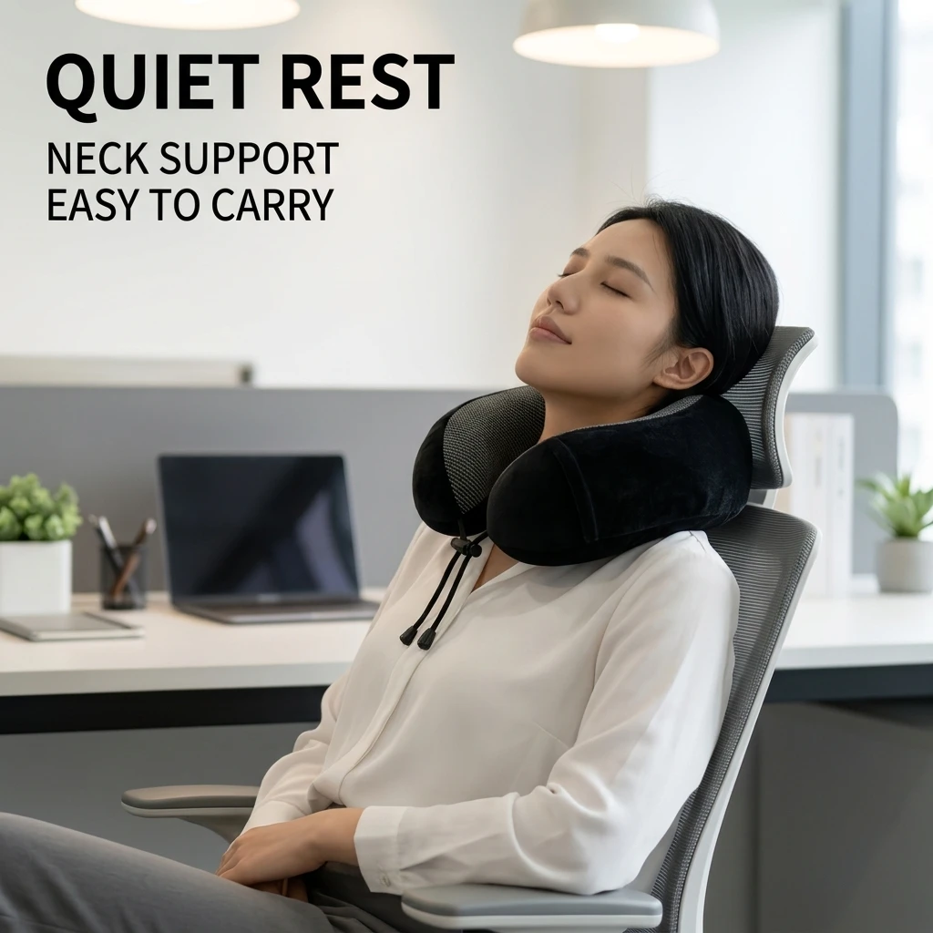 Portable U Shape Memory Foam Pillow Soft Adjustable Neck Support Cushion Travel Office Noon Break Healthcare Sleeping Use