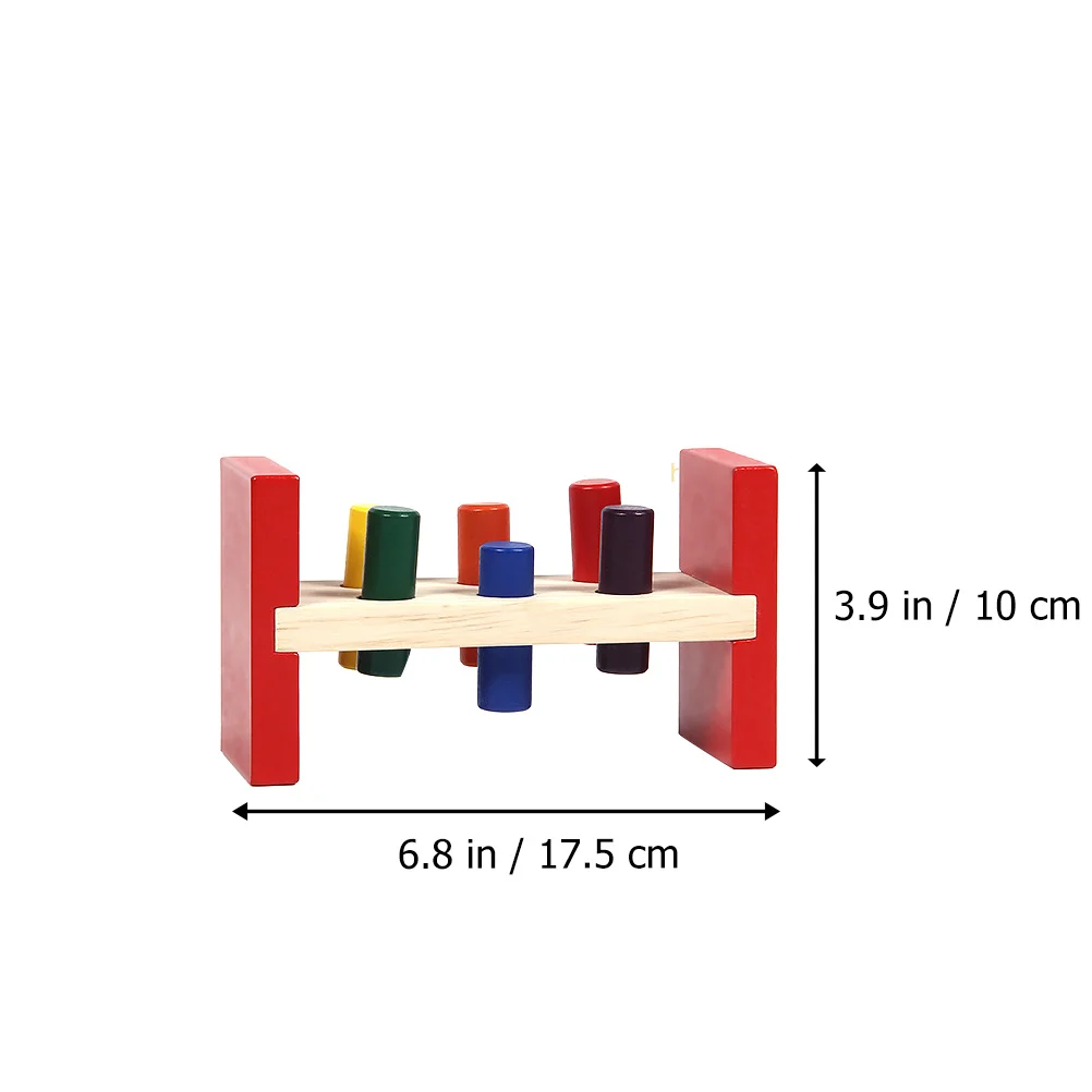 1Set Wooden Kids Whack Hammering Pounding Game Educational Plaything Develop Coordination Strength Promote Early Cognitive