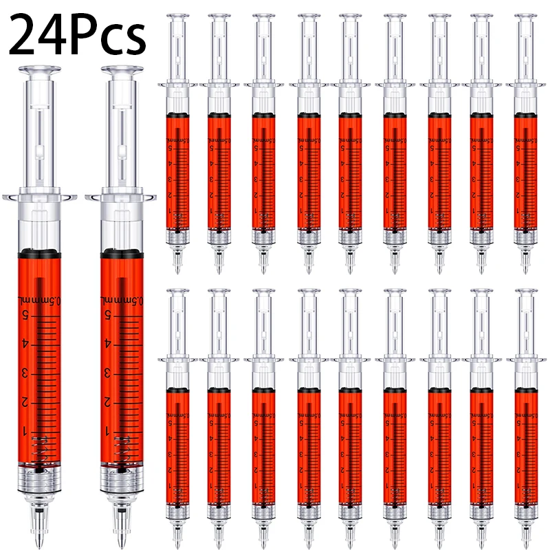 24Pcs Liquid Items Injection Shaped Medical 5ml Syringe Ball Pen For Doctors Nurse