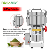 BioloMix 800g/ 700g Commercial Electric Grain Grinder for Spices Coffee Herbs Cereals Dry Food Flour Mill Powder Crusher Machine