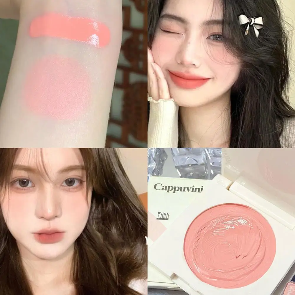 Multifunctional Makeup Cream Blush & Eyeshadow Face Blusher Pink Contouring To Long Easy Purple Color Makeup Blush Rouge La U3E8