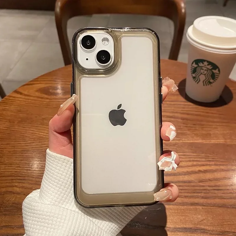 for iPhone 14 15 13 12 Pro Max Case Mini 11 X Xs XR 7 8 Plus SE Hard Anti-knock Shockproof Clear Transparent Phone Back Cover
