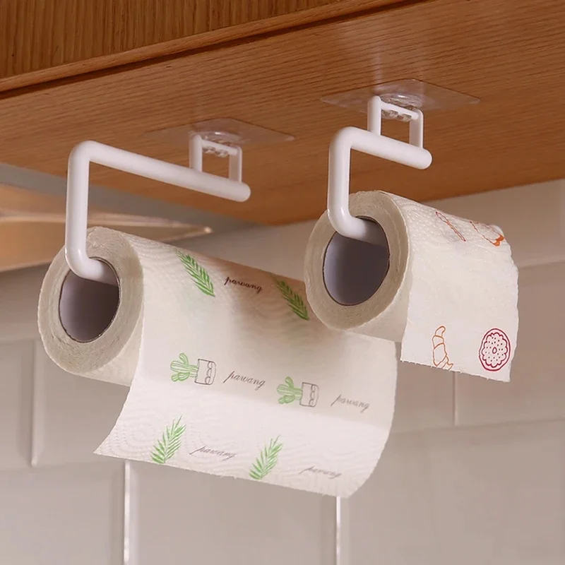 1/2/3/4Pcs Self Adhesive Paper Holder No Drilling Towel Holder Stand Multifunction Toilet Roll Paper Rack