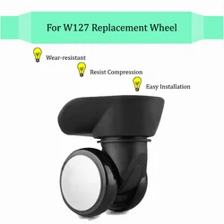 Carga-rolamento carrinho caso roda substituição, bagagem polia, deslizando rodízios, Slient, resistente ao desgaste, reparação, alta, W127